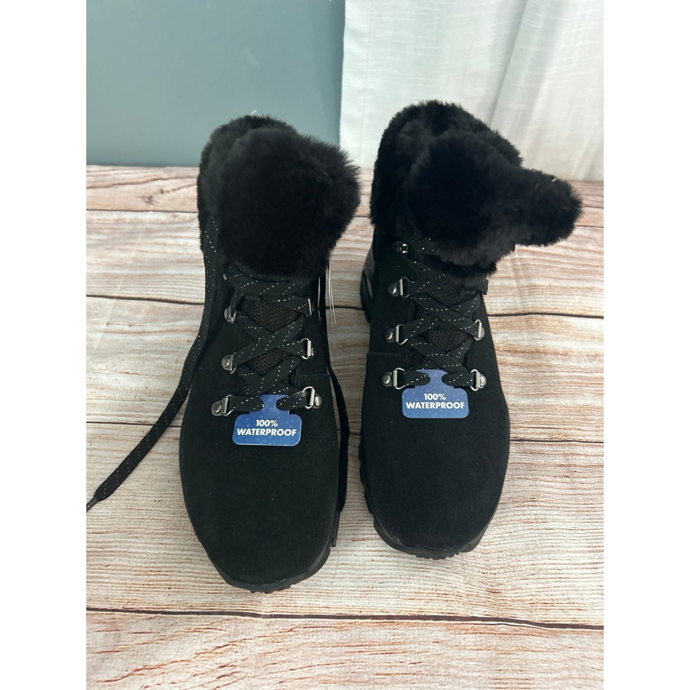 Skechers Black Ankle Boots with Fur Lining